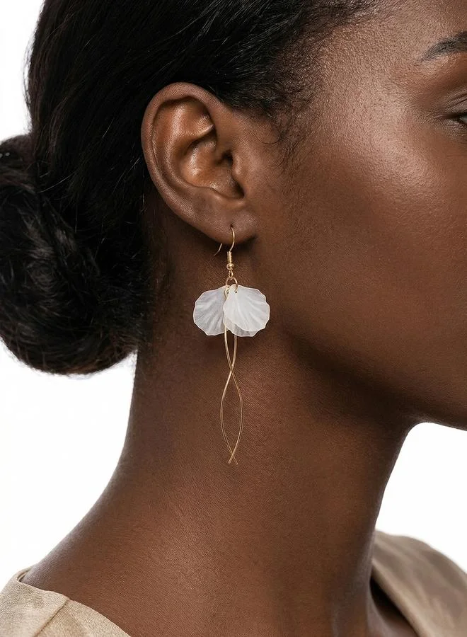 Leaf Drop Tassel Earrings