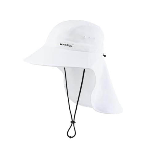 Mission Cooling Sun Defender Sun Hat, UPF 50 UV Protection for Men Women, Wide Brim Outdoor Hat for Hiking, Fishing, Beach, Gardening (White) - Image 1