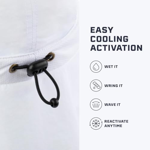 Mission Cooling Sun Defender Sun Hat, UPF 50 UV Protection for Men Women, Wide Brim Outdoor Hat for Hiking, Fishing, Beach, Gardening (White) - Image 3