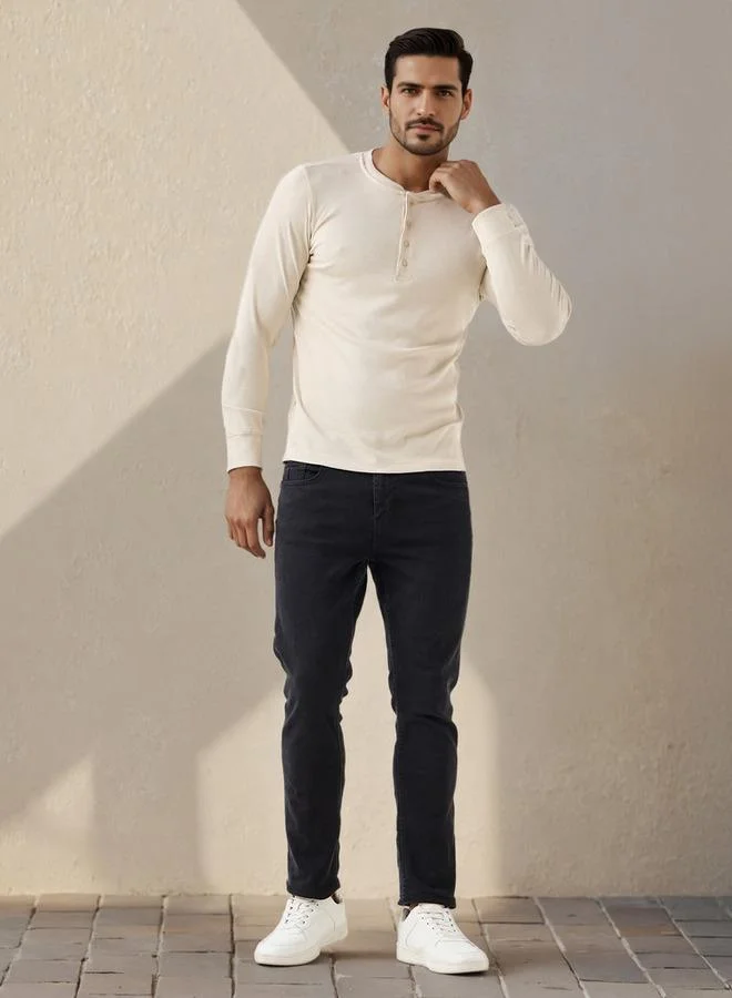 Splash FAV Regular Fit Textured T-shirt