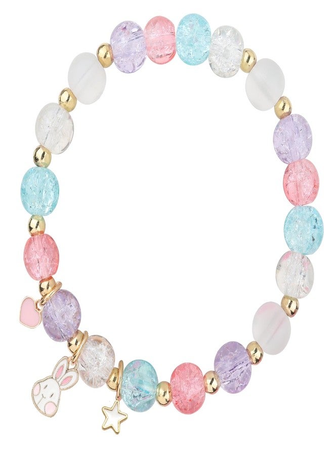 KZL Happy Easter Beaded Stretch Bracelets for Women Cute Enamel Rabbit Bunny Heart Star Easter Basket Charm Bracelet with Card Holiday Jewelry Gifts -Style 4 - Image 1