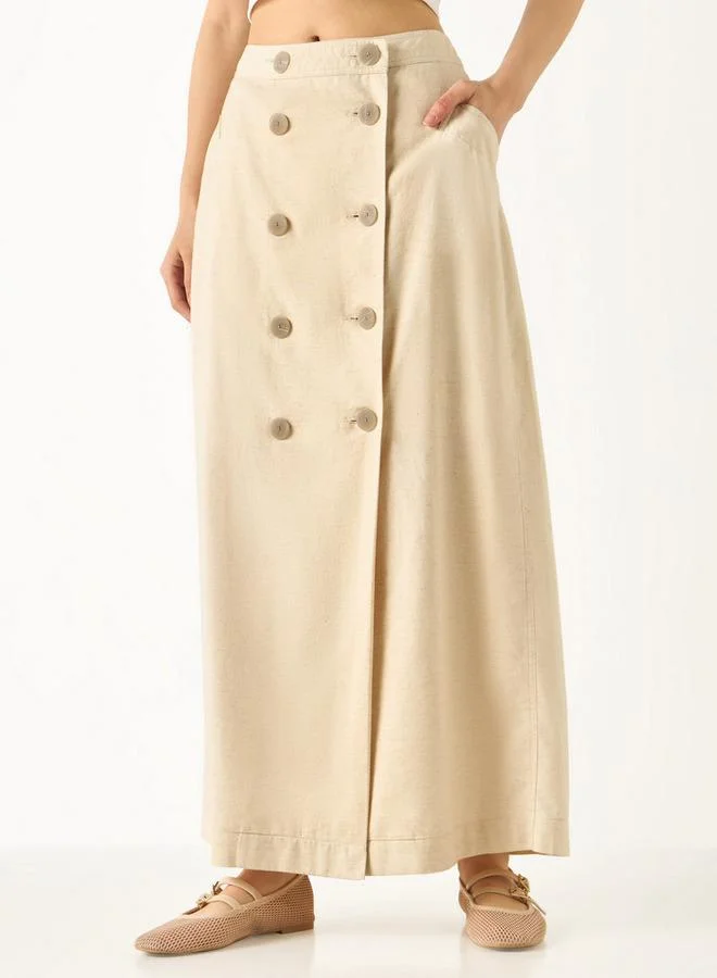 Lee Cooper Maxi Skirt with Button Closure and Pocket