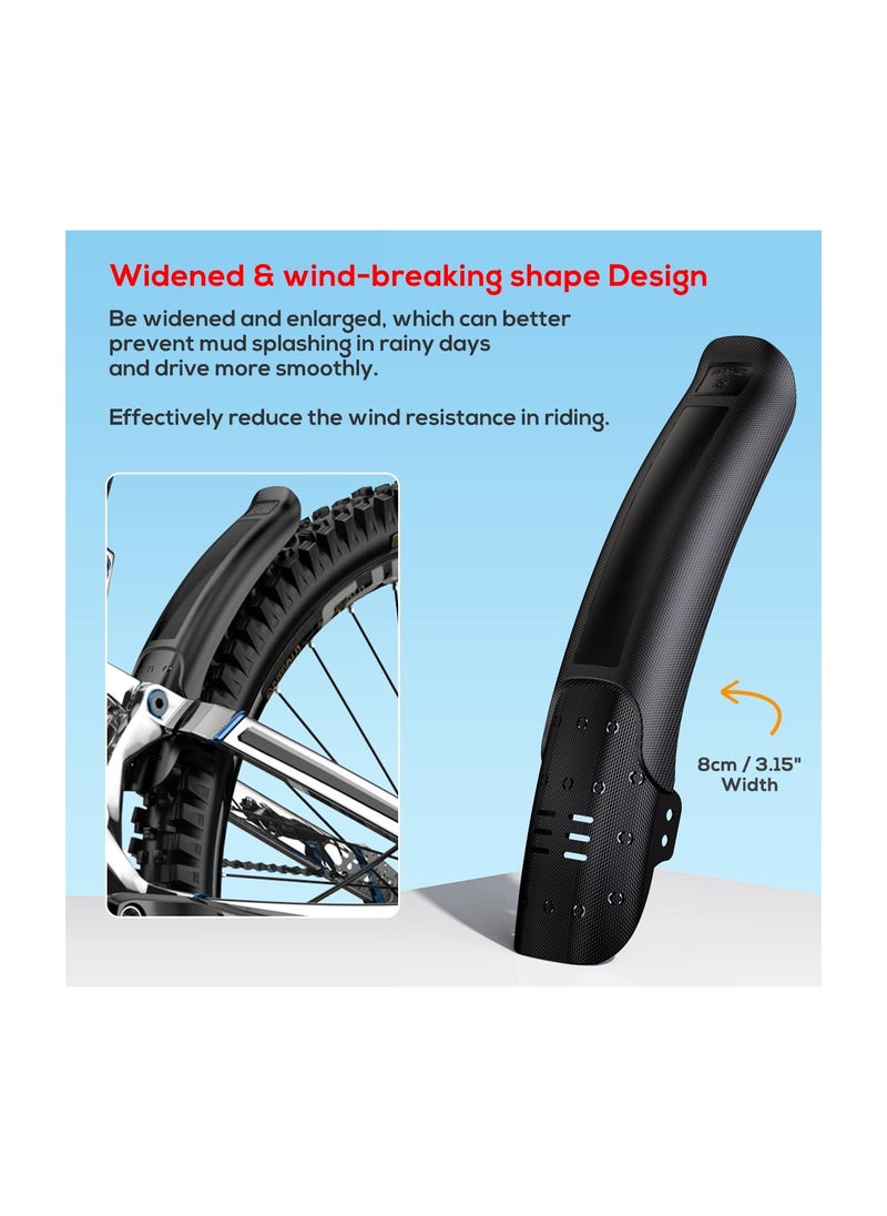 Generic - 2 PCS Universal Mountain Bike Fender Set, Adjustable Full-Cover Mudguards for MTB, Thickened and Widened Front & Rear Bicycle Fenders, Perfect for Mud Protection. - Image 1