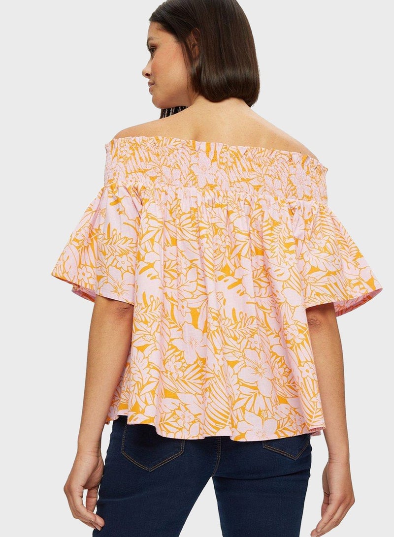 DOROTHY PERKINS Bardot Floral Print Top - Image 2