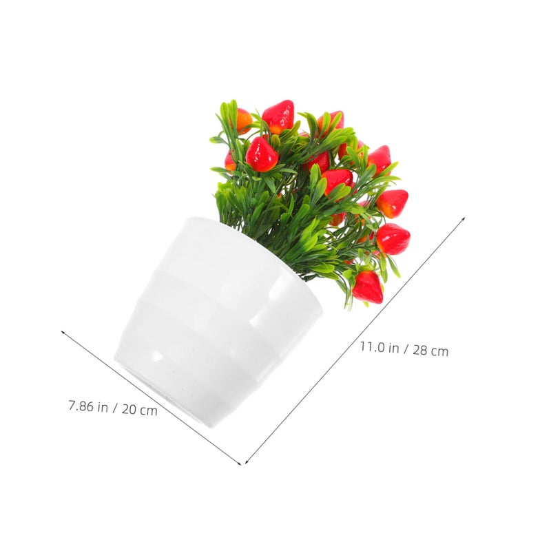 Artificial Strawberry Bonsai Plant Faux Fruit Decor For Wedding Party Centerpiece - Image 3
