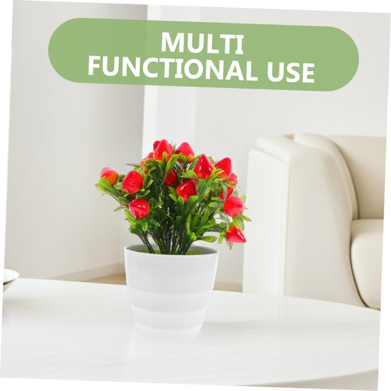 Artificial Strawberry Bonsai Plant Faux Fruit Decor For Wedding Party Centerpiece - Image 4
