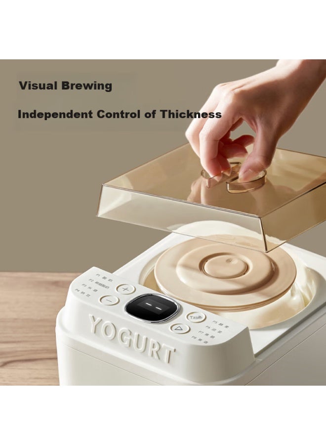 مو دونغ Moyan Yogurt Maker، صانع أرز النبيذ المنزلي التلقائي، خزان داخلي زجاجي بالكامل 1 لتر من درجة الأطفال، تخمير الزبادي، 4 أكواب، Md-snj01s - Image 2
