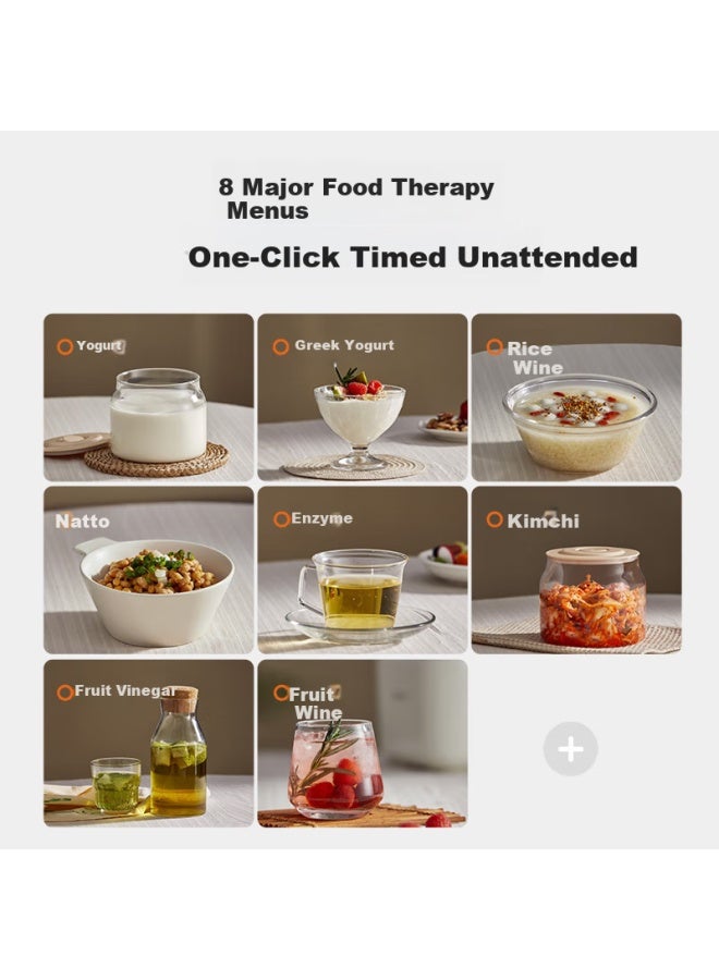 مو دونغ Moyan Yogurt Maker، صانع أرز النبيذ المنزلي التلقائي، خزان داخلي زجاجي بالكامل 1 لتر من درجة الأطفال، تخمير الزبادي، 4 أكواب، Md-snj01s - Image 3