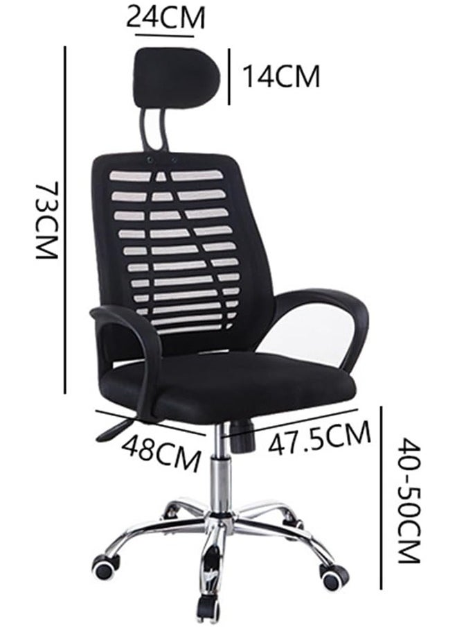 CityRiya-Long - Office Chair Ergonomic Desk Chair Adjustable Task Chair for Lumbar Back Support Mesh Back Computer Chair Rolling Swivel and Armrest Modern Executive Home Office Desk Chairs (Black) - Image 1