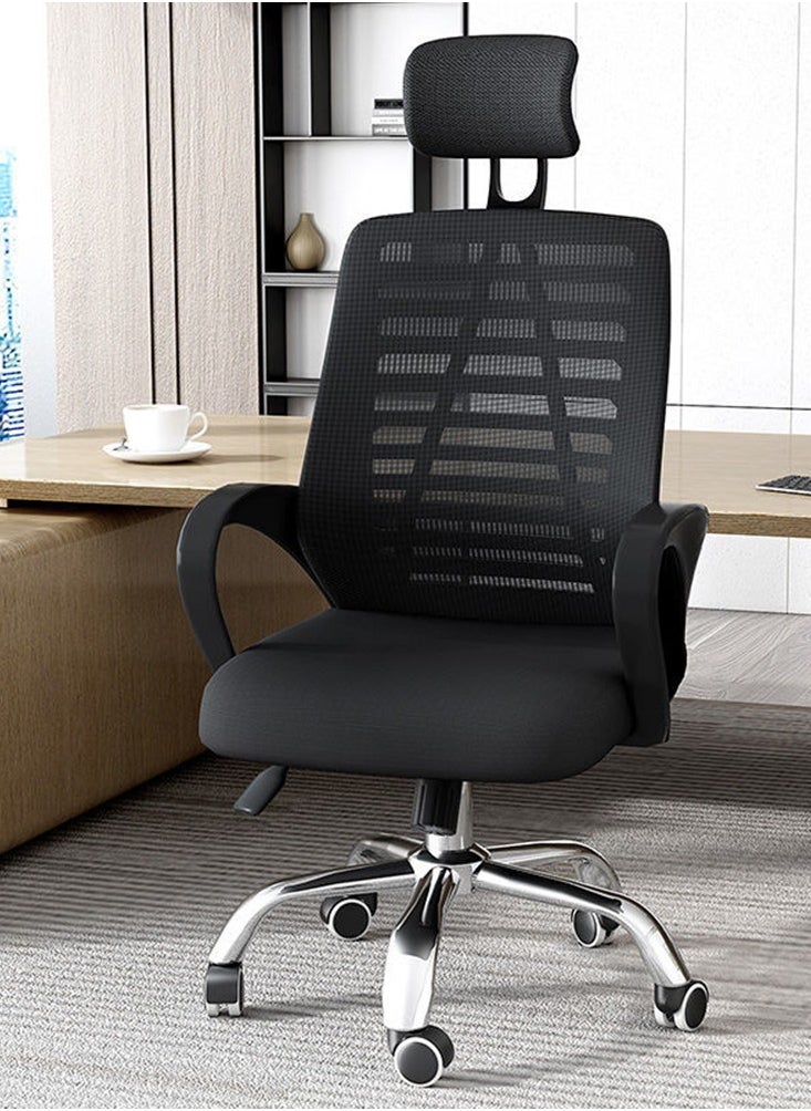 CityRiya-Long - Office Chair Ergonomic Desk Chair Adjustable Task Chair for Lumbar Back Support Mesh Back Computer Chair Rolling Swivel and Armrest Modern Executive Home Office Desk Chairs (Black) - Image 1