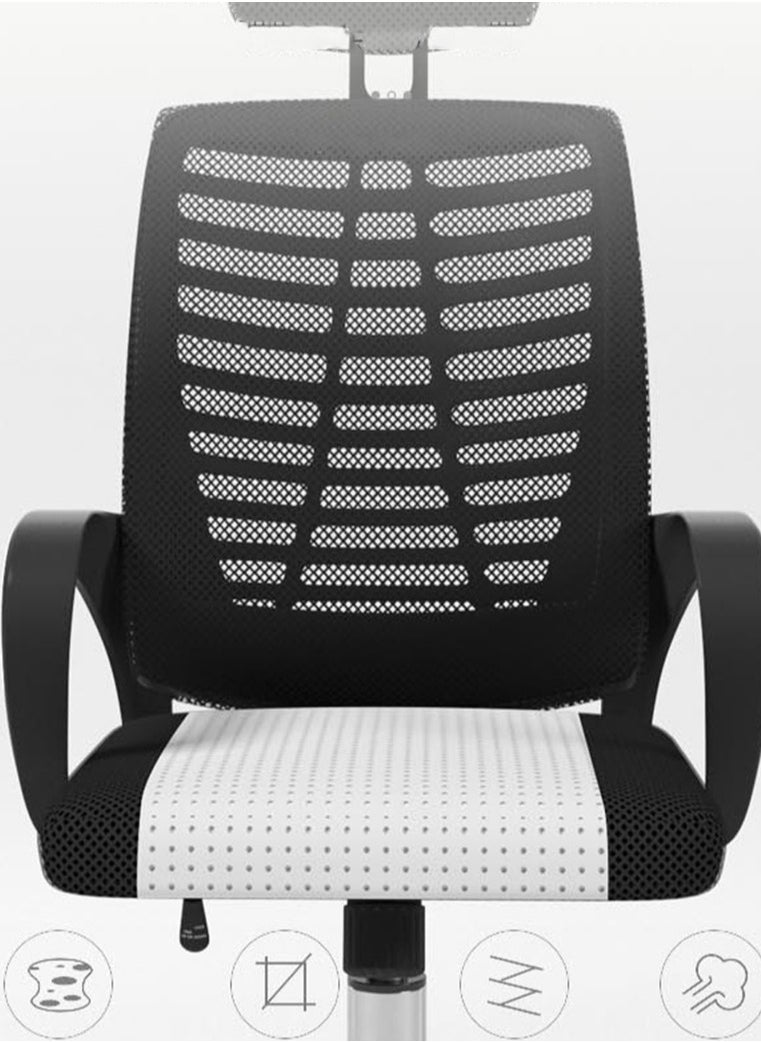 CityRiya-Long - Office Chair Ergonomic Desk Chair Adjustable Task Chair for Lumbar Back Support Mesh Back Computer Chair Rolling Swivel and Armrest Modern Executive Home Office Desk Chairs (Black) - Image 1
