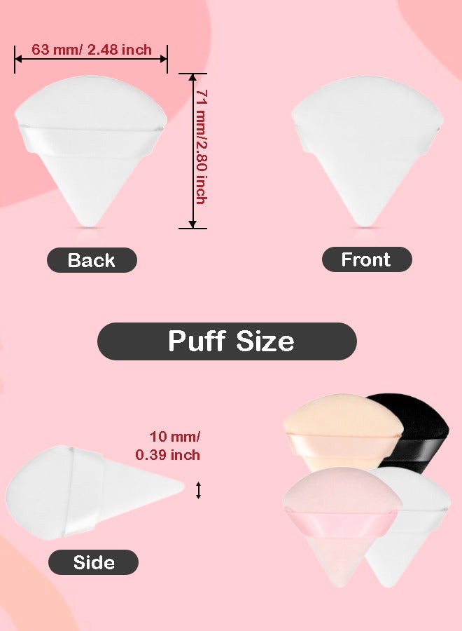 Kanza مجموعة من 8 قطع من إسفنجة البودرة المثلثة من القطن الخالص، مجموعة إسفنجة مكياج من القطيفة، منتفخة بودرة ناعمة للوجه والجسم، إسفنجة كريم أساس لمستحضرات التجميل لوضع مكياج الوجه تحت العين - Image 5
