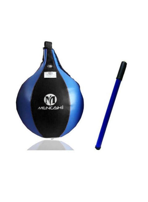 كرة سرعة معلقة لتدريب الملاكمة من جلد PU مع مضخة، أزرق/أسود