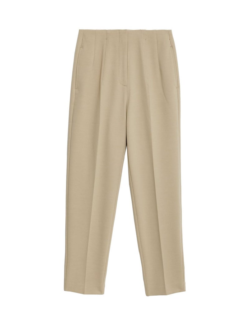 Marks & Spencer Tapered Ankle Grazer Trousers Natural Beige - Image 3