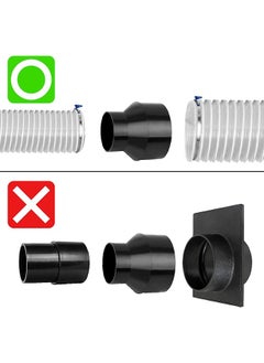 POWERTEC 70136 4 Inch Hose To 2 1 2 Inch Hose Cone Reducer Dust Collection Fittings For Dust Collection Hose Dryer Vent Hose And Shop Vacuum Hose Connection 1 Pack  - Image 3