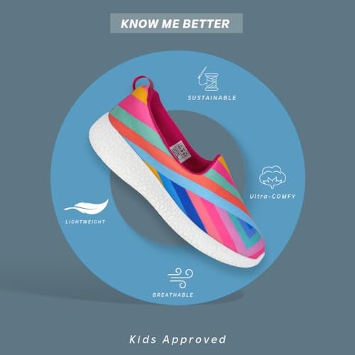 KazarMax Kids Girls Illusion Stripes Printed Loafers | Casual | Slip On Shoes -1 UK - Image 4
