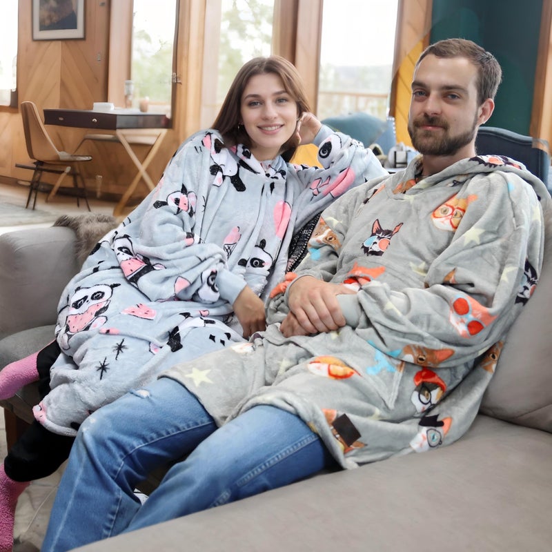Catalonia Catalonia Panda Print Oversized Blanket Hoodie Sweatshirt  Wearable Fleece Pullover for Adults Men Women  - Image 2