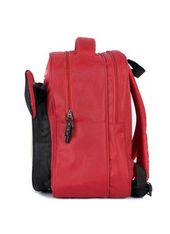 Kuber Industries Kuber Industries Polyester Waterproof & Lightweight Disney Mickey Mouse Face Design Backpack|Sturdy School Bag For Kids,15 Inch (Red & Black)  - Image 3