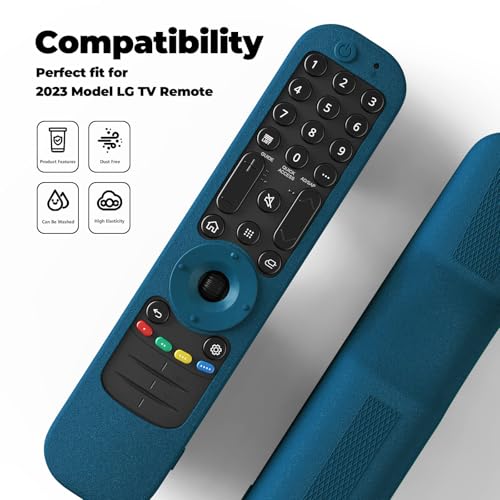 WDZP Protective Silicone Remote Case for LG Smart TV AN-MR21 MR21N MR21GC for LG OLED TV Magic Remote an MR21GA Remote Cover-Blue - Image 2