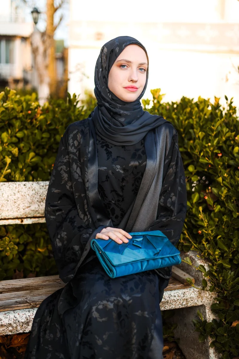 Harika Wear Black Silk Abaya Set