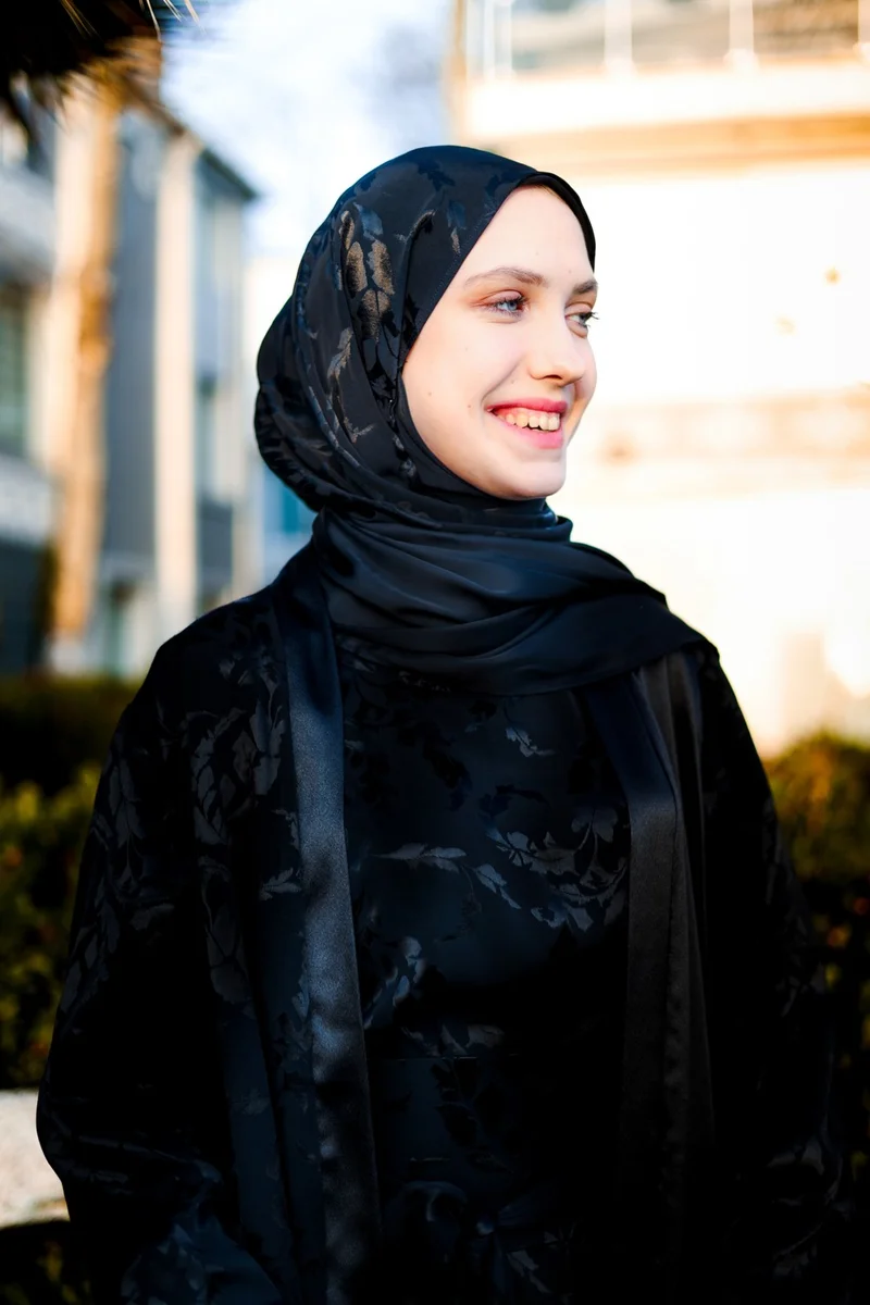 Harika Wear Black Silk Abaya Set