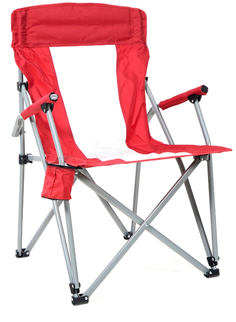 GO2CAMPS Premium Quality and Durable Lightweight Foldable Camping Chair with Armrests & Built-in Cup Holder and Carry Bag – Heavy Duty Portable Outdoor Folding Chair for Desert Camping, Garden Relaxation, Fishing, Beach Trips, Outdoor Travel, Hiking and Picnics – Comfortable & Compact Design – 63 x 63 x 98 cm - Image 1