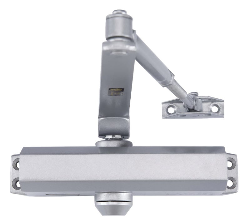 LYNN HARDWARE Medium Duty Automatic Door Closer Silver Highly Durable Cast Aluminum Commercial or Home Use Adjustable Speed Controls 3 Mounting Options 3 Hour Fire Rated DC6003 Model