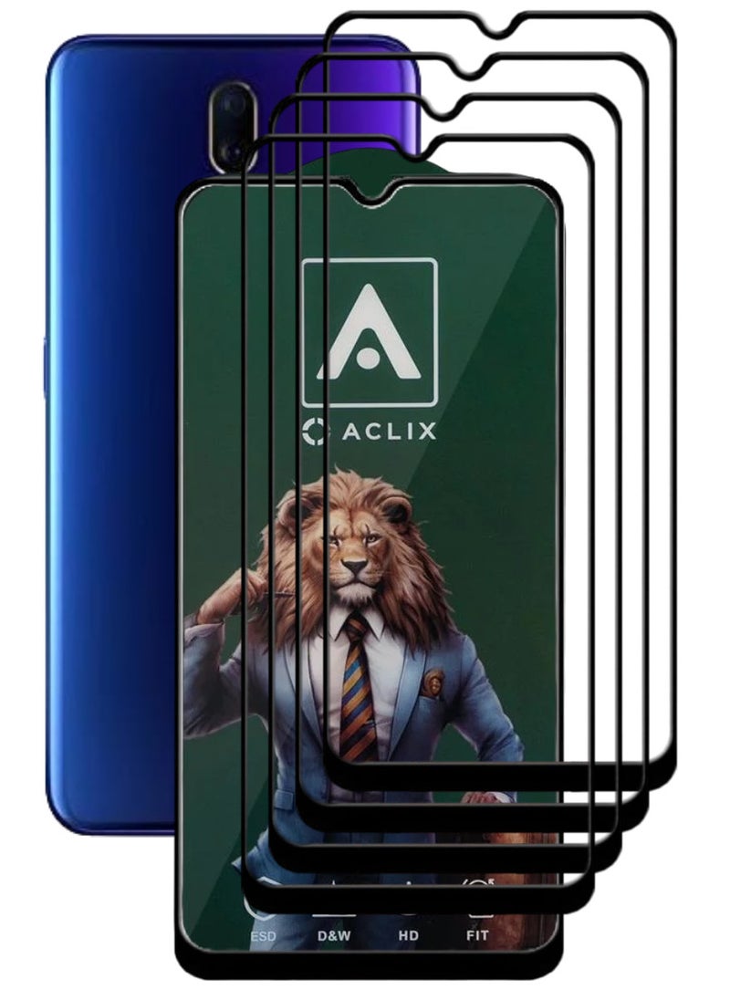 ACLIX 4 Pieces Antistatic ESD Dustproof Premium Quality High Definition Tempered Glass Screen Protector Designed For Oppo F11 - Image 1