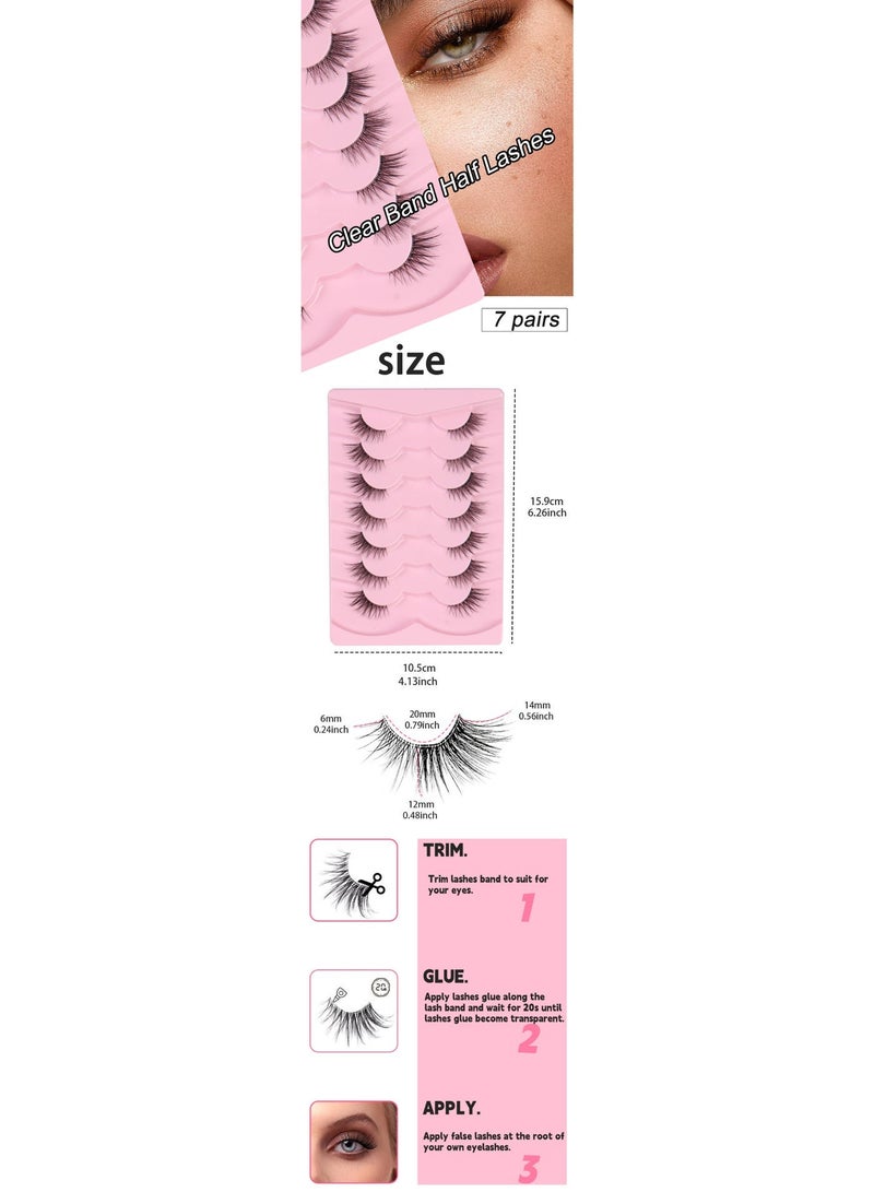 10-Pair False Eyelashes Set 8D Volumizing Lashes Natural, Fine, Multi-Layer False Eyelashes Curled Lash Extensions Eye-Enhancing Eyelash Kit (6-13mm) - Image 5