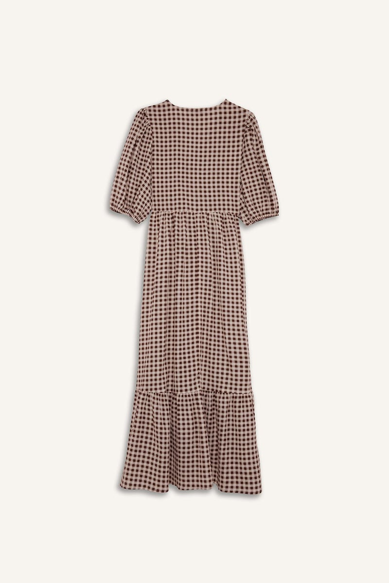 DeFacto Woman V Neck Printed Wowen Fabrics Midi Dress  - Image 4