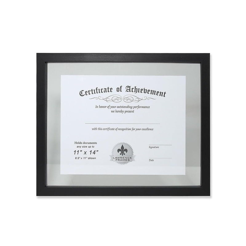 Lawrence Frames Multi Use Float Document Frame, Black, 11x14 - Image 1