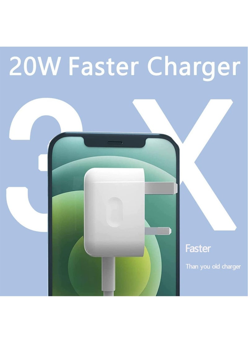 شاحن سريع PD لجوال ايفون 20 واط، مع كابل من النوع USB-C الى كيبل لايتنينج طول 1 متر - Image 5