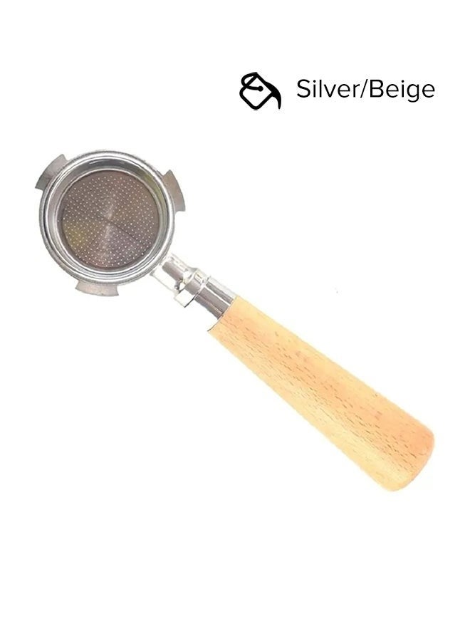 Captaintech Stainless Steel Portafilter With Wooden Handle Silver/Beige 51x220mm - Image 1