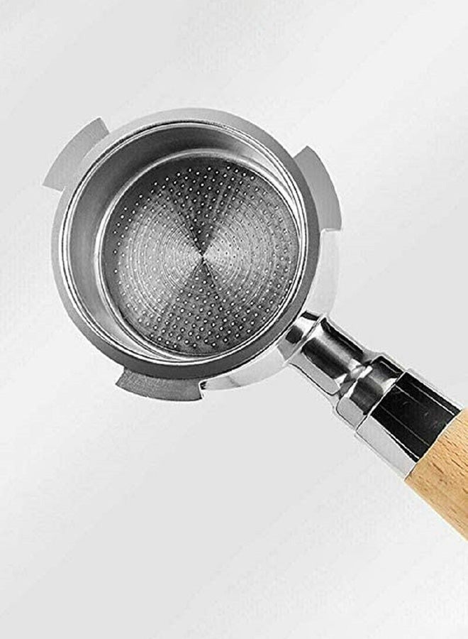 Captaintech Stainless Steel Portafilter With Wooden Handle Silver/Beige 51x220mm - Image 5