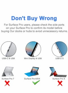 Y&D Hub for Surface Pro 4/Pro 5/Pro 6 Docking Station USB 3.0x2 Adapter, SD TF Micro Memory Card Reader, 4K HDMI Port Microsoft 6/ 5/4（BLACK)  - Image 3