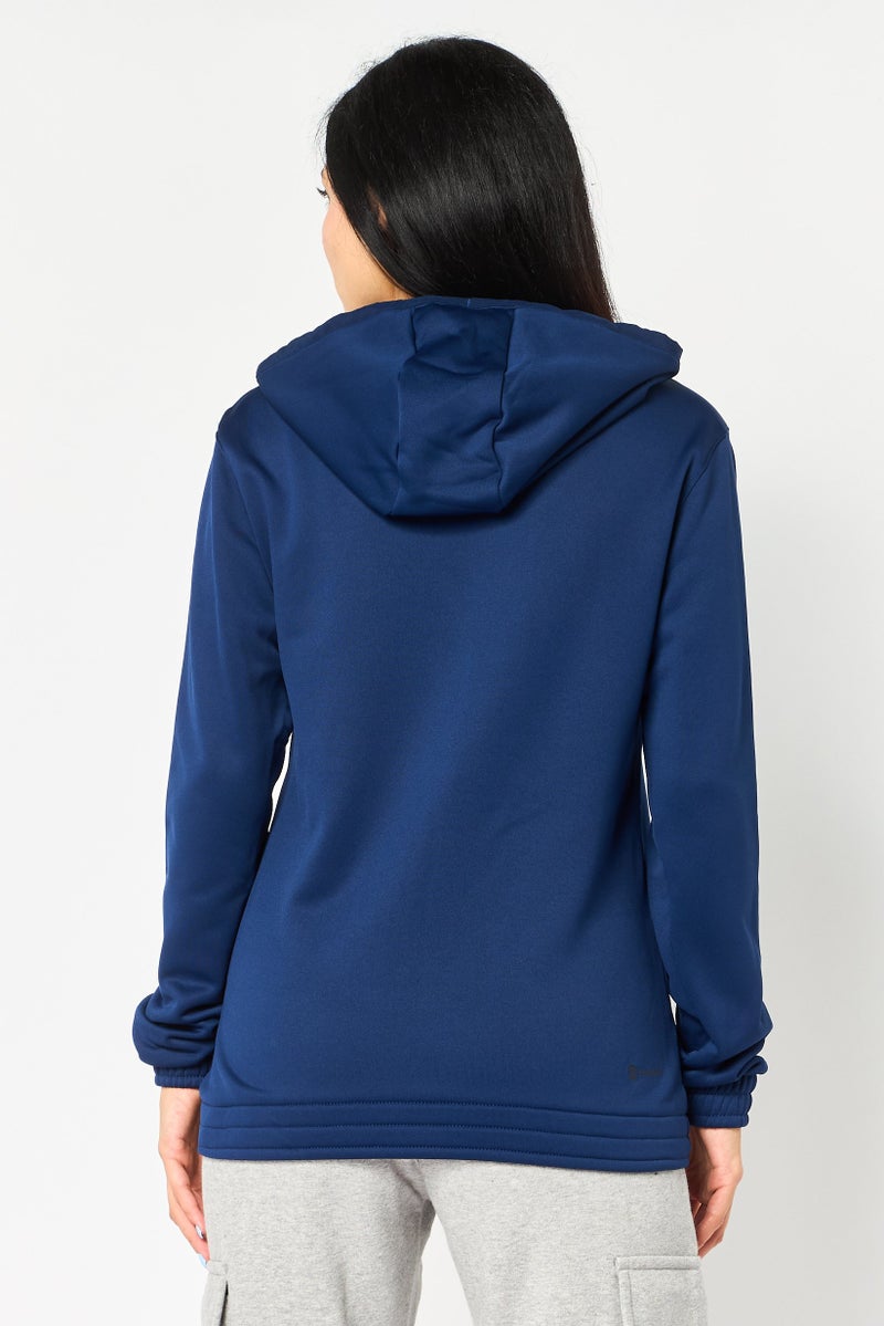 Adidas Women Sportswear Fit Long Sleeve Full Zip Outdoor Sweatshirt, Navy - Image 3