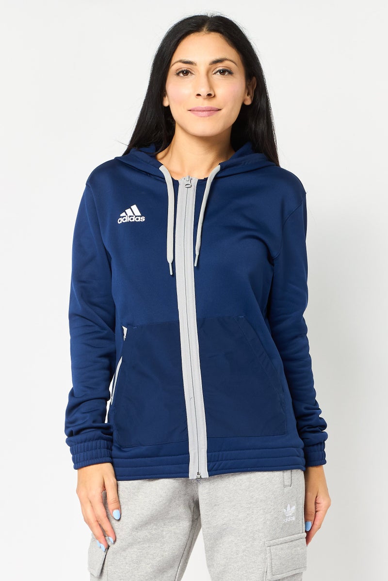 Adidas Women Sportswear Fit Long Sleeve Full Zip Outdoor Sweatshirt, Navy - Image 1