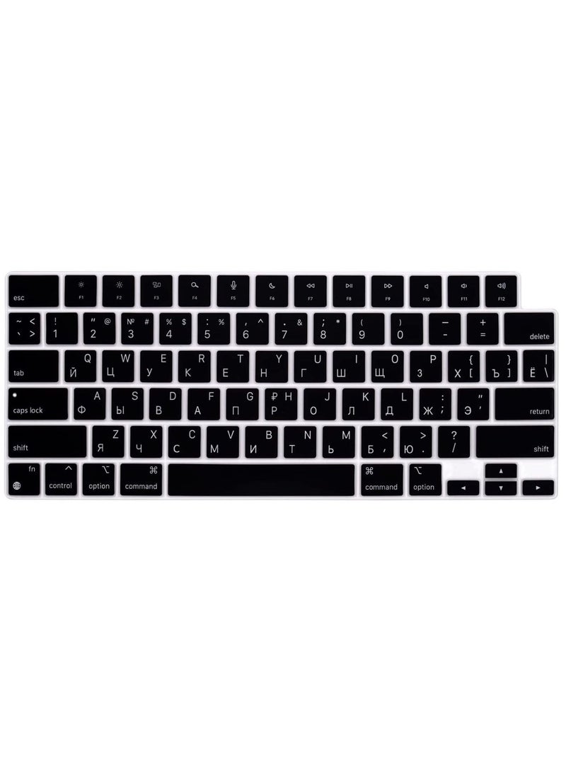 أمم غطاء لوحة مفاتيح إنجليزي روسي بتصميم أمريكي متوافق مع MacBook New Air 13.6 بوصة 2022 M2 رقاقة Liquid Retina / MacBook Pro 14 بوصة 2022 M1 Pro / M1 Max A2442 و MacBook Pro 16 inch 2022 M1 Pro / M1 Max - Image 1