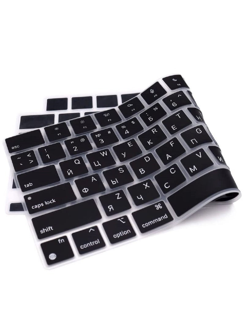 أمم غطاء لوحة مفاتيح إنجليزي روسي بتصميم أمريكي متوافق مع MacBook New Air 13.6 بوصة 2022 M2 رقاقة Liquid Retina / MacBook Pro 14 بوصة 2022 M1 Pro / M1 Max A2442 و MacBook Pro 16 inch 2022 M1 Pro / M1 Max - Image 4