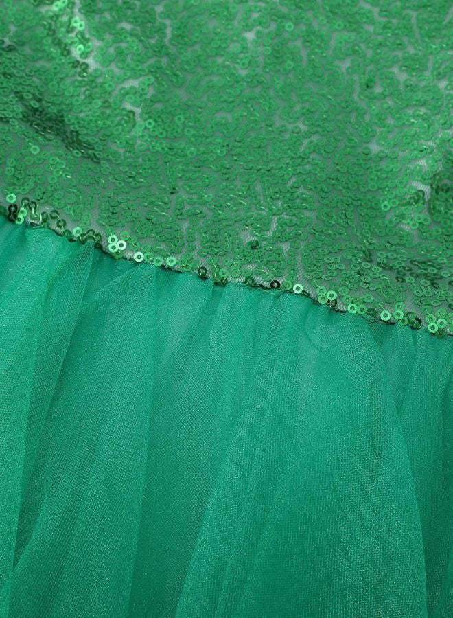 Loquat Girls Sequined Puff Sleeve Princess Dress Performance Costume - Image 5