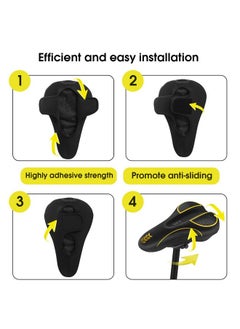 MSDADA MSDADA Bike Seat Cushion - Gel Bike Seat Cover Padded for Men & Womens Comfort, Soft Bicycle Saddle Compatible with Exercise Spin Stationary Bike, for Indoor and Outdoor Cycling (Yellow)  - Image 5