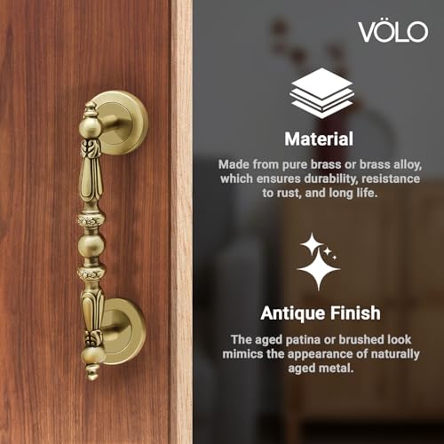 VOLO Main Door Handle/Door Handles for Main Door/Glass Door Handle/Pull Handles, for Home/Office/Hotels (Antique Brass)(Rajwadi Handle) (18" (450mm), 1) - Image 4