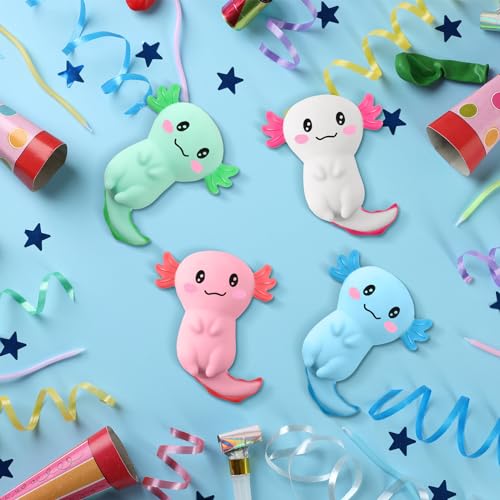 RoundFunny Axolotl Party Favors Sensory Fidget Toy Bulk Stress Relief Gifts Squeeze Axolotl Stress Balls Birthday Goodie Bag Stuffers(28 Pcs) - Image 5