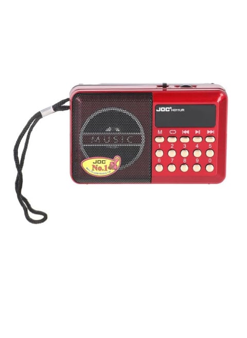 Portable Fm Radio, Stereo Sound, Strong Pure Signal, Tuned Into A Flash, A Memory, And A Speaker , H011UR Red