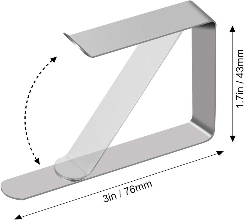 TriPole Tablecloth Clips 24 Pack Stainless Steel Table Cover Clamps Skirt Clips for Home Kitchen Restaurant Picnic Tables - Image 2