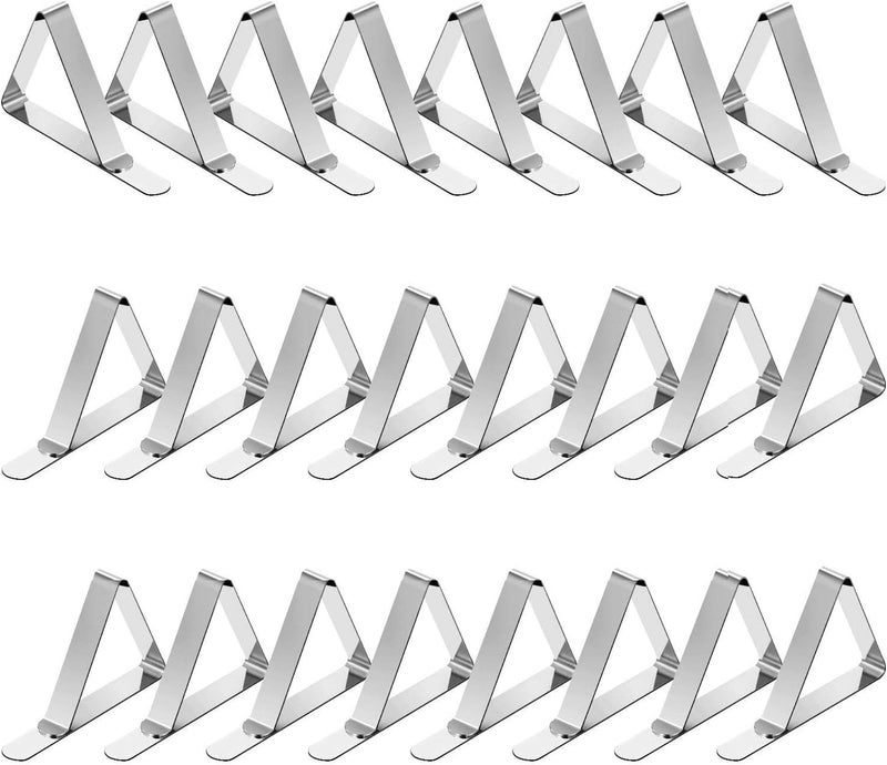 TriPole Tablecloth Clips 24 Pack Stainless Steel Table Cover Clamps Skirt Clips for Home Kitchen Restaurant Picnic Tables - Image 1