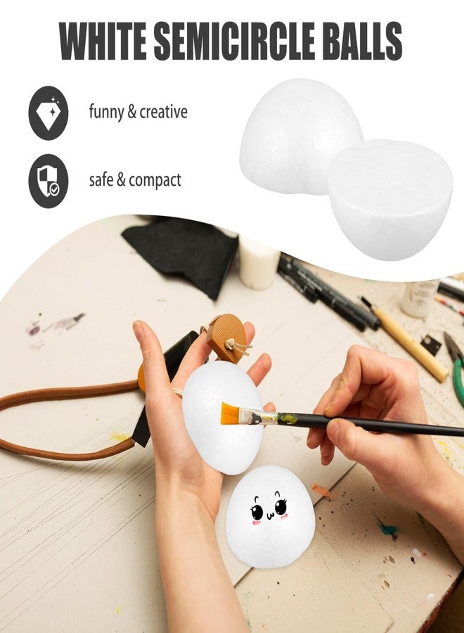 HEALLILY Foam Half Balls 30 Pieces 3.14 Inch White Crafting Foam Sphere for Flower Arrangement Kids DIY Educational Painting and Christmas Decoration - Image 4