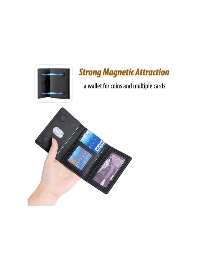 Green Tiger Designed for MagSafe Wallet Magnetic Card Holder, Flip Trifold Leather Card Slots,Detachable,Magnetic Leather Wallet Phone Accessories for iPhone 16/15/14/13/12 Series (Black) - Image 2