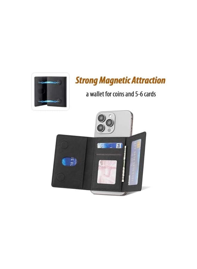 Green Tiger Designed for MagSafe Wallet Magnetic Card Holder, Flip Trifold Leather Card Slots,Detachable,Magnetic Leather Wallet Phone Accessories for iPhone 16/15/14/13/12 Series (Black) - Image 3