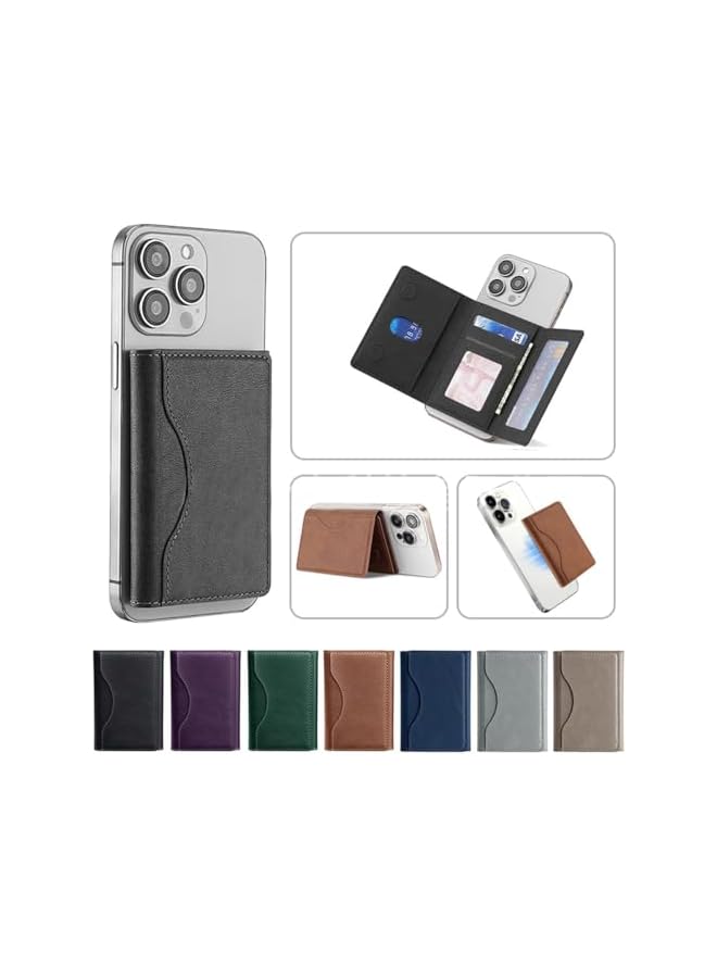 Green Tiger Designed for MagSafe Wallet Magnetic Card Holder, Flip Trifold Leather Card Slots,Detachable,Magnetic Leather Wallet Phone Accessories for iPhone 16/15/14/13/12 Series (Black) - Image 4